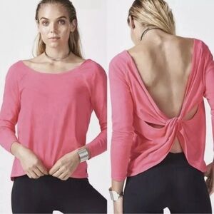 Fabletics Aviana Twist Back Athletic Top Women S Neon Pink NWT
